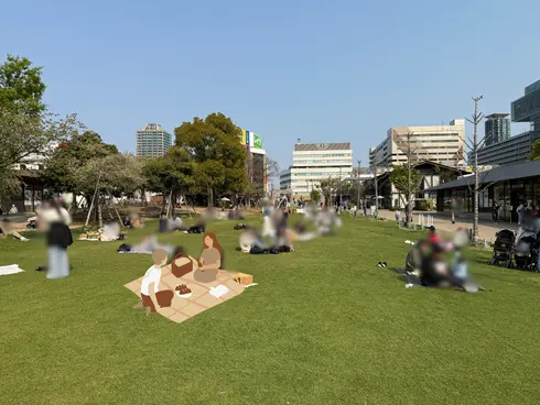 大草坪野餐曬太陽